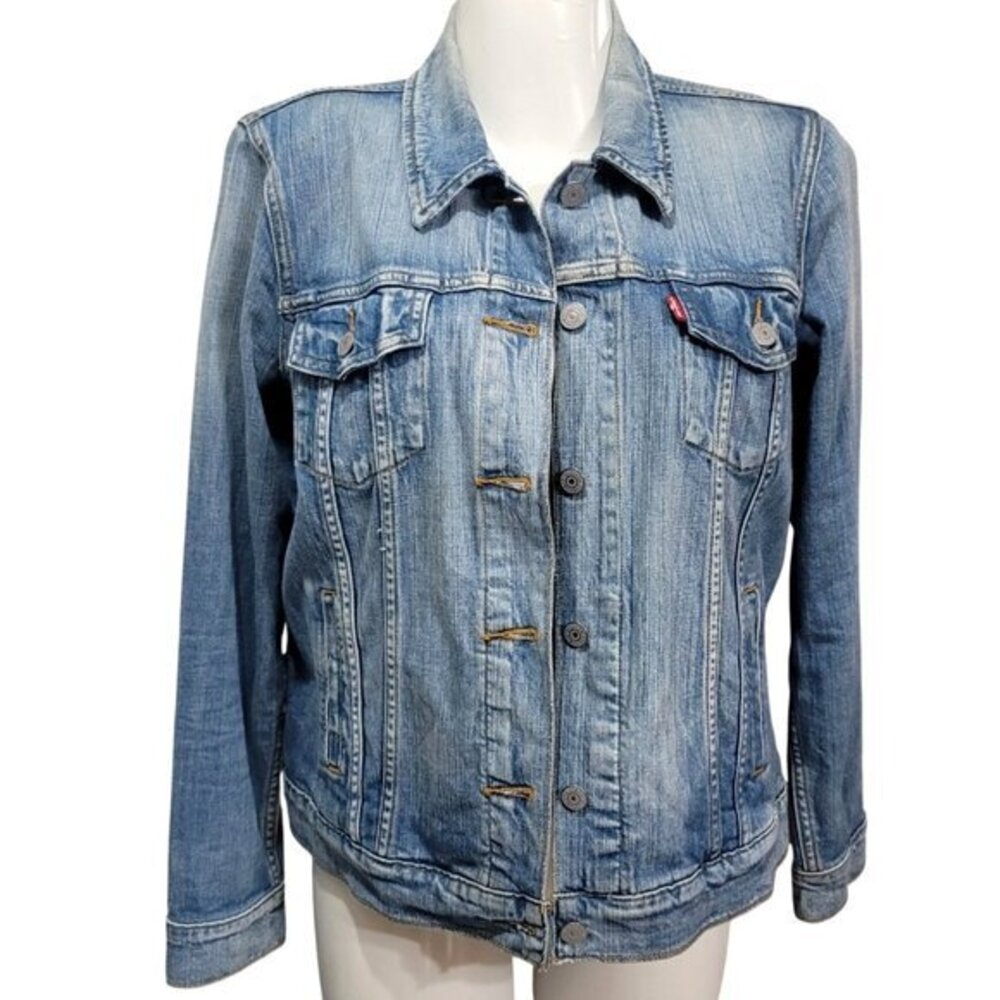 Vintage Levi's Denim Trucker Jacket XL Jean Blue XL - Picture 2 of 13